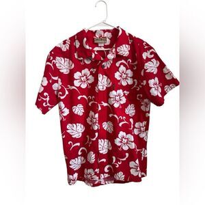 🥳Blue Hawaiian Island Floral Shirt